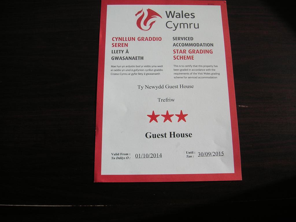 Ty Newydd Guest House Trefriw Eksteriør billede